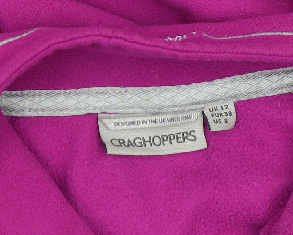 Craghoppers Women’s Pink Fleece Pullover Hoodie UK 12 Half Zip