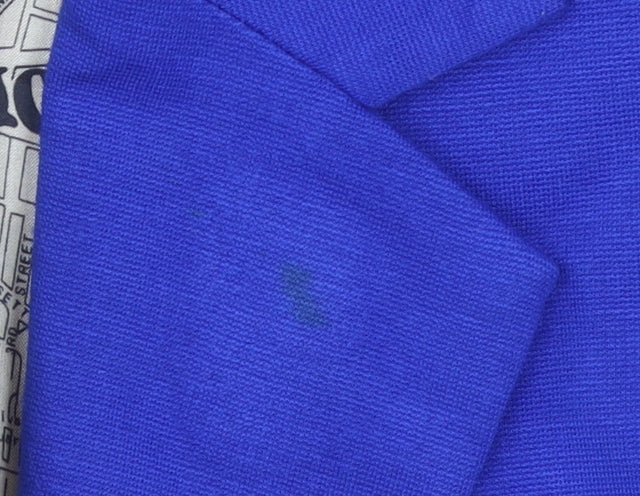 Maisy Womens Blue Single-Breasted Blazer Size 12 Viscose Blend