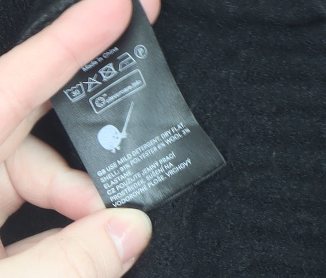 Monki Women’s Black Wool Blend Crew Neck Pullover Jumper Size M