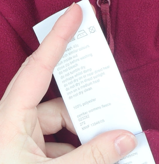Mountain Warehouse Women's Red Fleece 1/2 Zip Sweatshirt UK 12