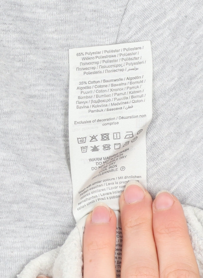 Jack & Jones Men's Grey Pullover Hoodie S Logo Fleece Sweatshirt
