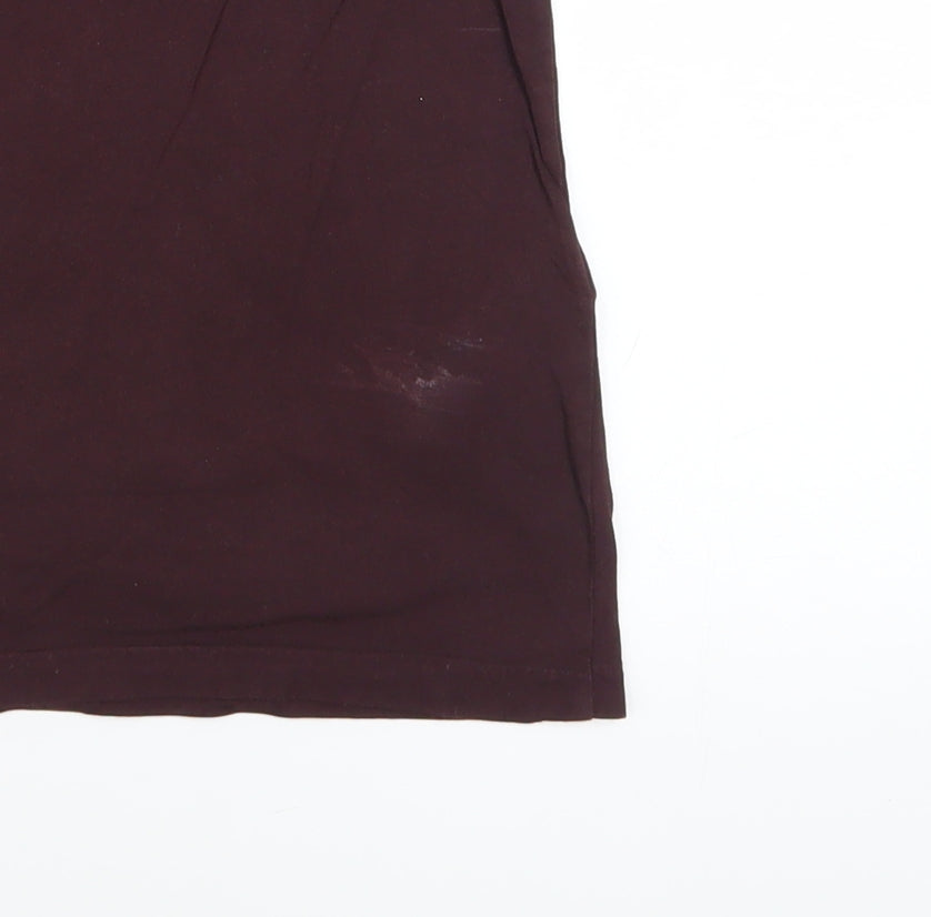 AllSaints Men's Brown Cotton Slim Fit Crew Neck T-Shirt XS
