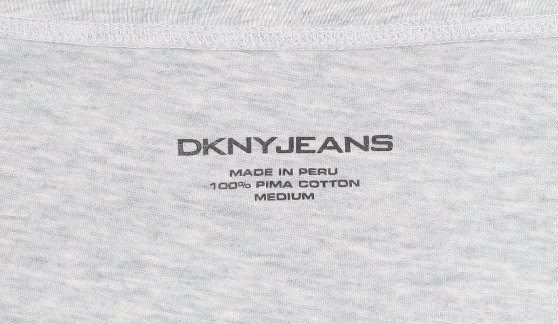 DKNY Jeans Men's Grey Graphic Print T-Shirt Medium