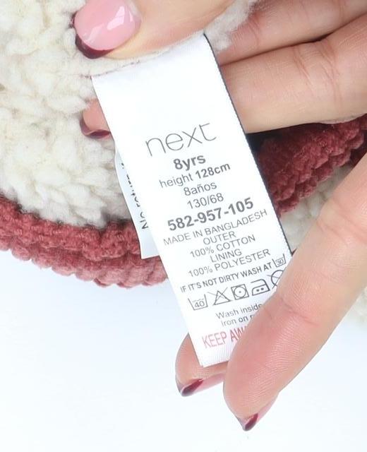 Next Girls Red Corduroy Sherpa Lined Jacket 8 Years Winter Casual Coat