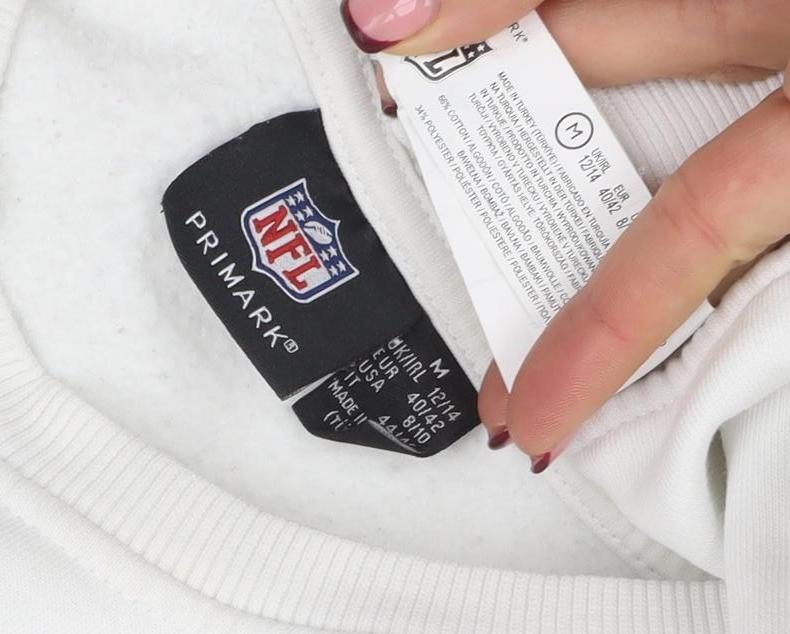 Primark NFL Kansas City Chiefs White Sweatshirt Women M Cotton Blend