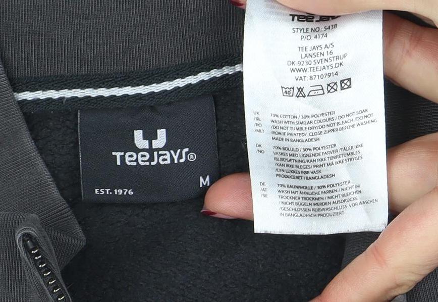 Tee Jays Men's Black 1/4 Zip Pullover Sweatshirt M