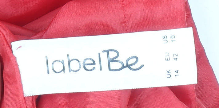 Label Be Women's Red Hooded Lightweight Anorak Jacket Size 14