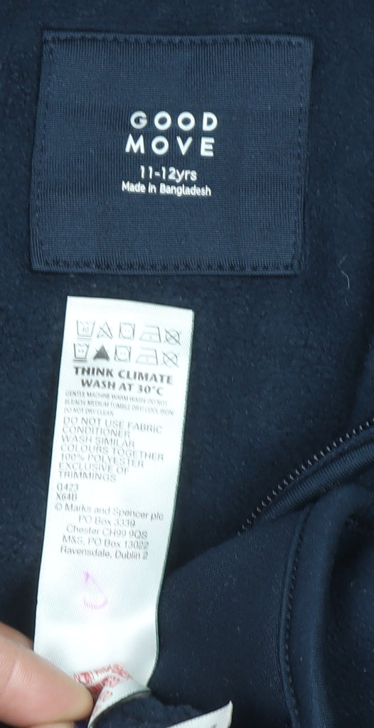 Marks & Spencer Boys Blue Fleece Full Zip Sweatshirt 11-12 Years