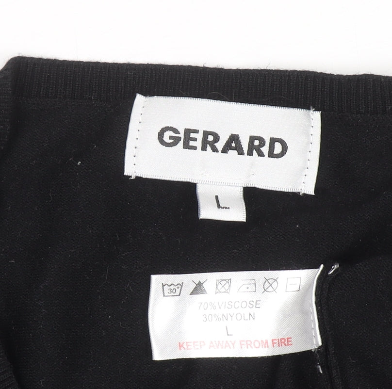 Gerard Women's Black L Knit Beaded Crew Neck Winter Jumper