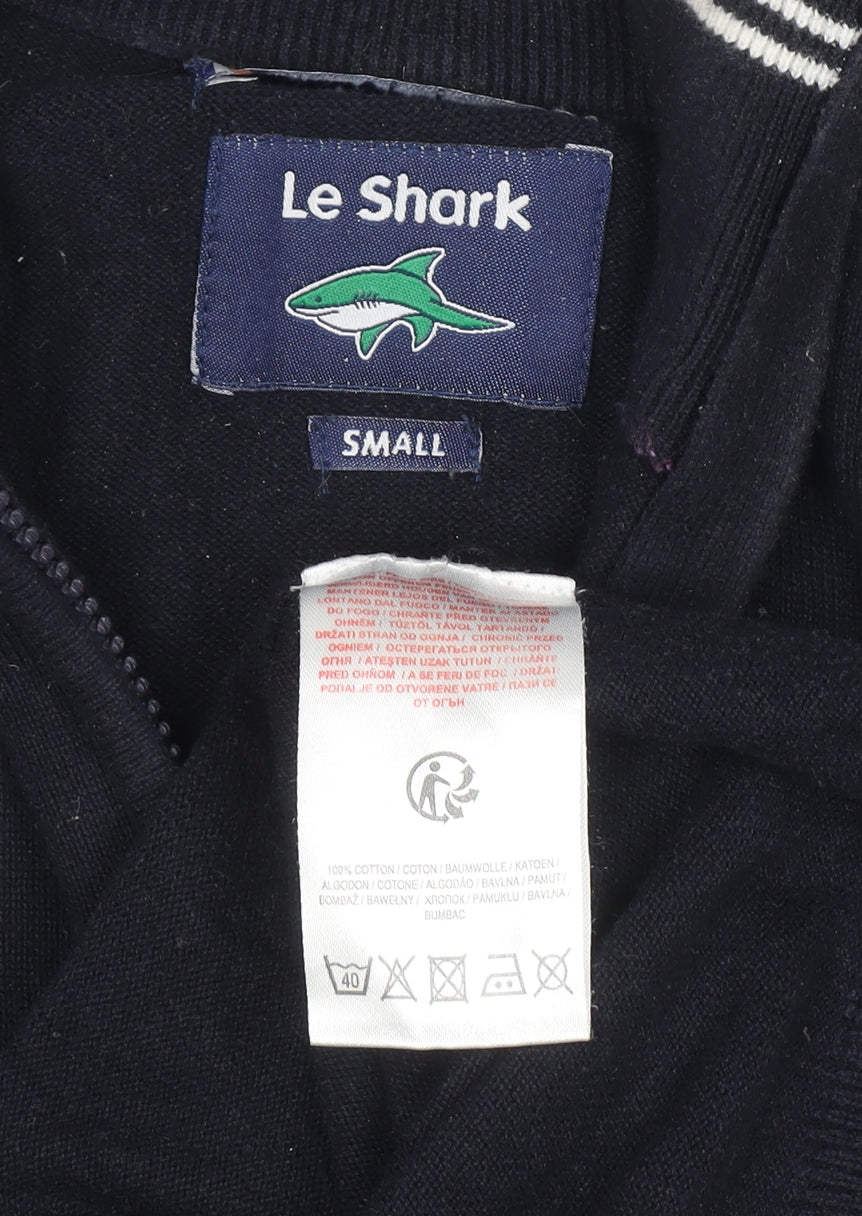 Le Shark Men Black Small Cotton 1/4 Zip High Neck Jumper