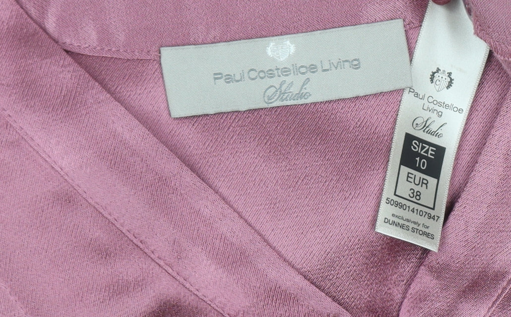 Paul Costelloe Living Studio Women Pink Viscose Midi A-Line Dress Size 10