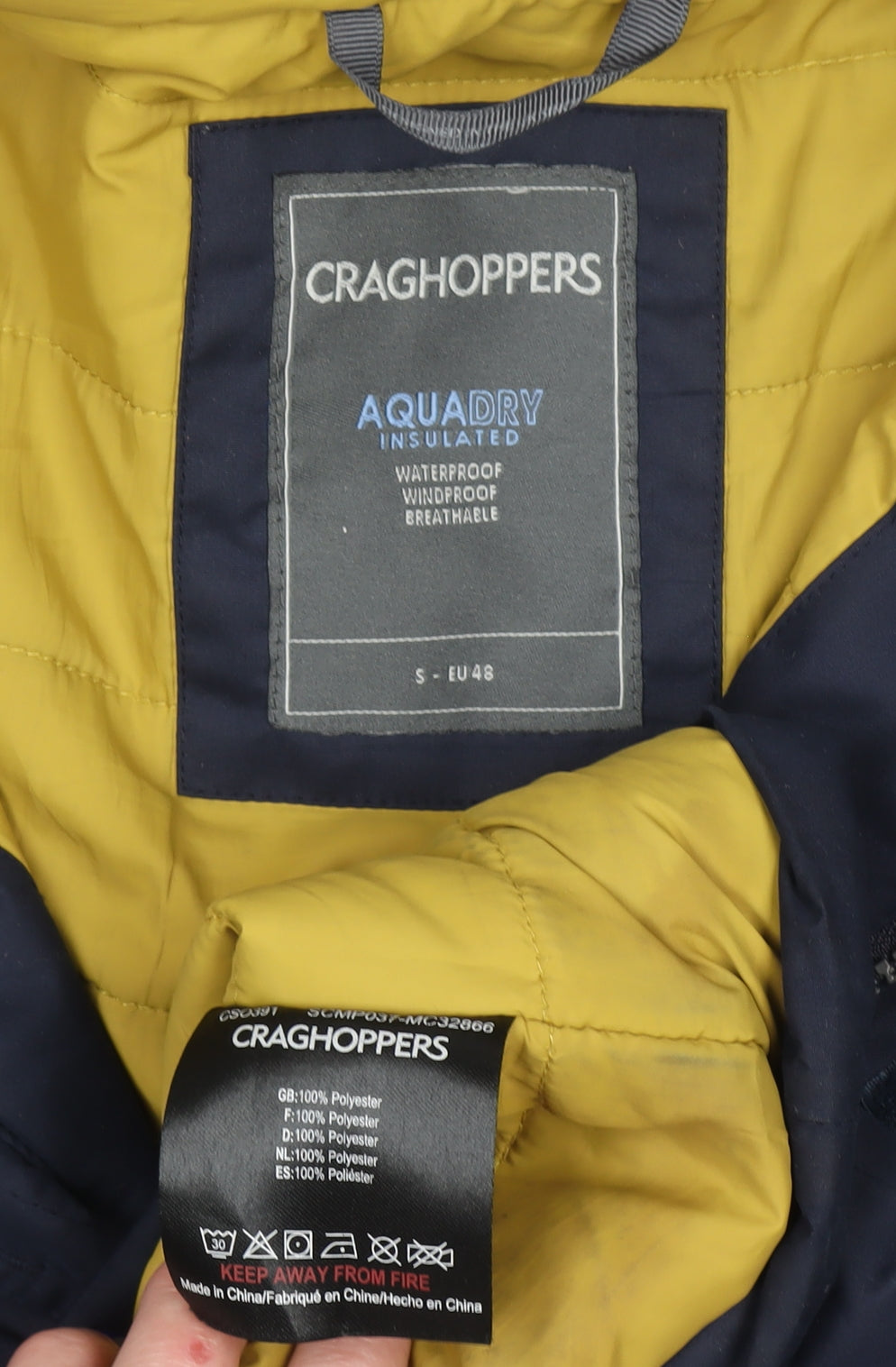 Craghoppers Men's Blue Hooded Waterproof Parka Coat S