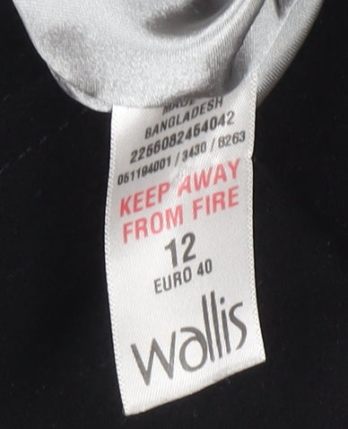 Wallis Women's Black Mid-Length Button Up Coat Size 12