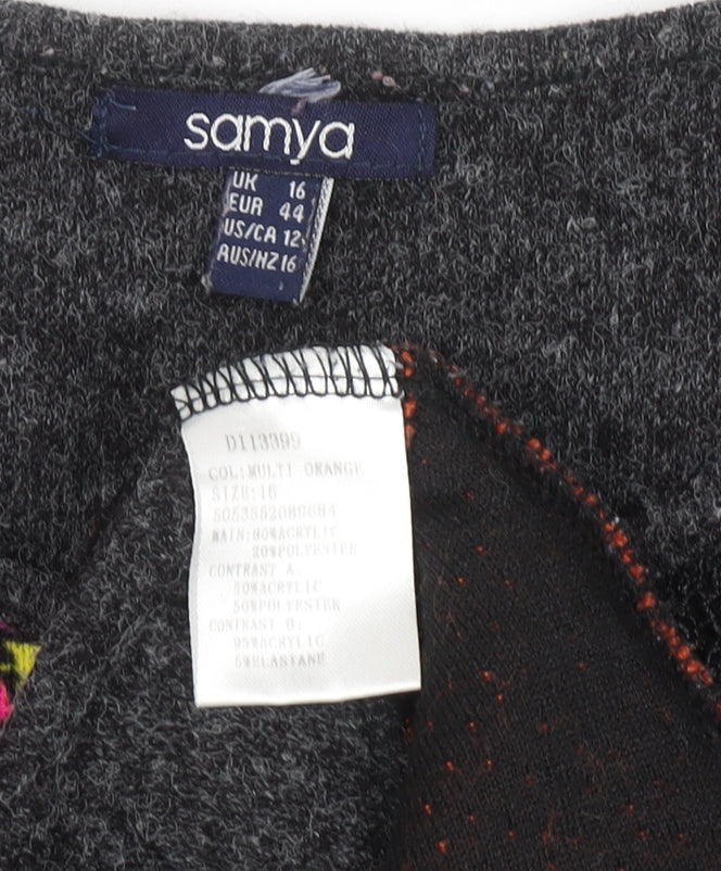 Samya Women’s Multicoloured Geometric Tunic Jumper Size 16
