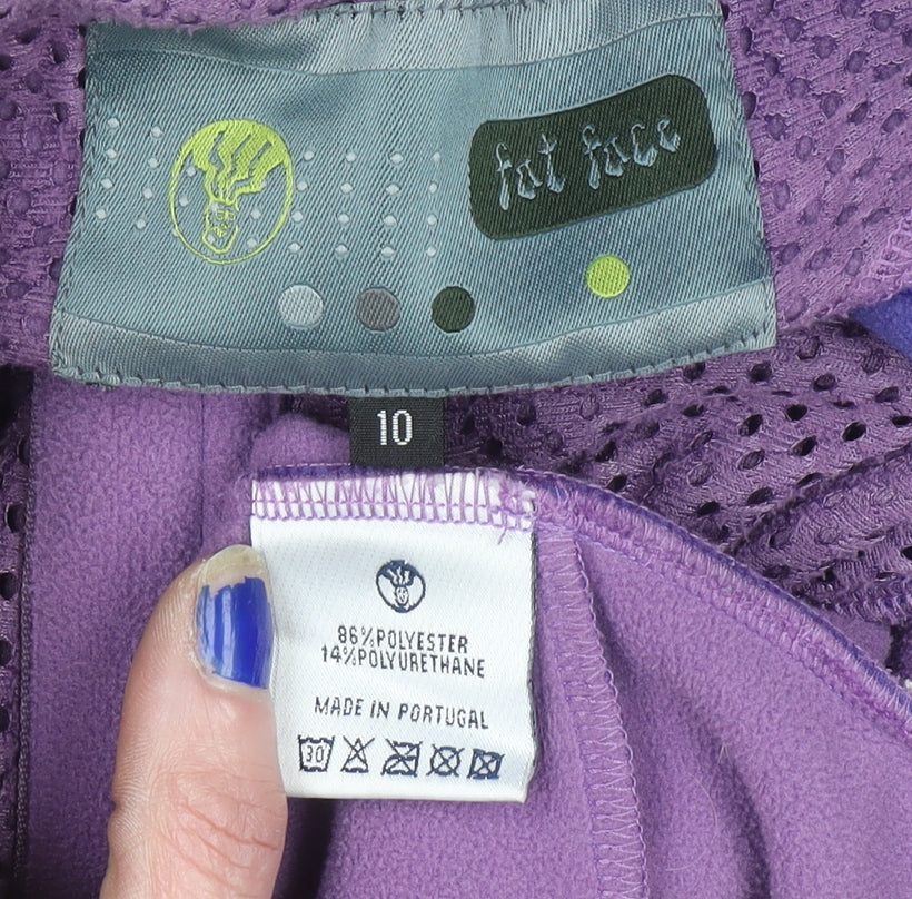 FatFace Women's Purple Fleece Full Zip Hoodie Size 10
