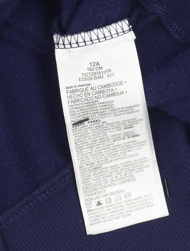Levi's Boys Blue Full Zip Hoodie Size 12 Years Cotton Blend Casual