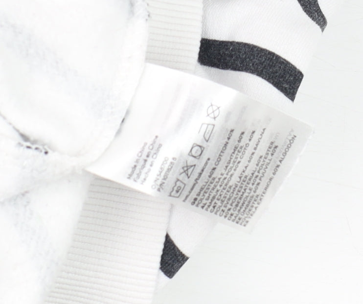 H&M Women's White Black Striped Pullover Sweatshirt Size S