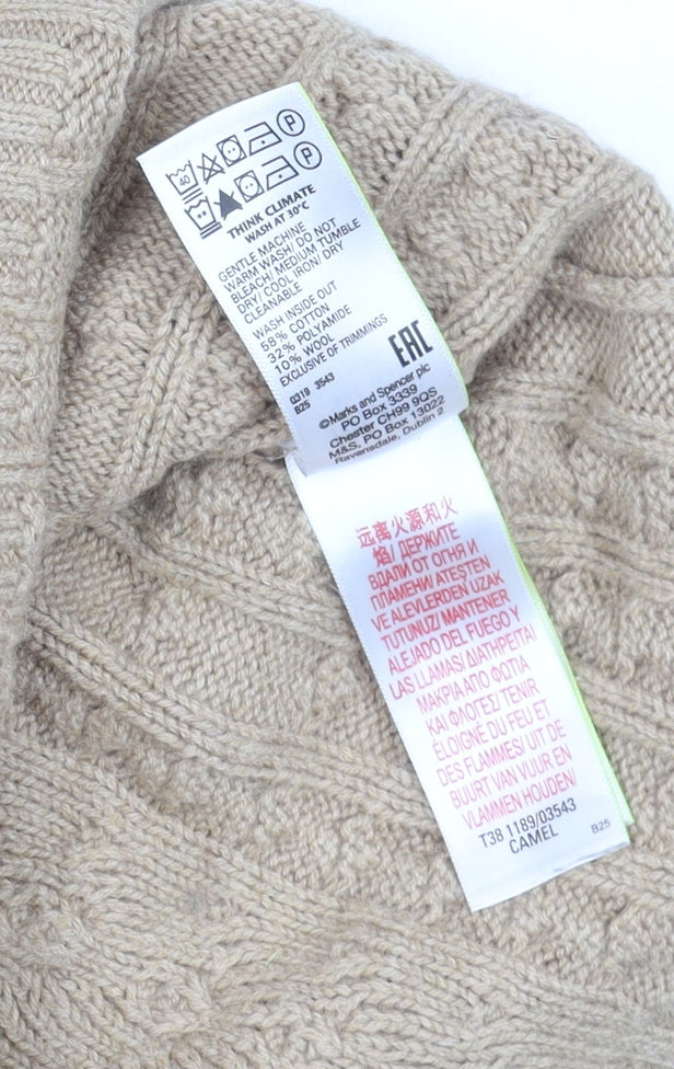 Marks & Spencer Womens Beige Knit Midi Pencil Skirt Size S