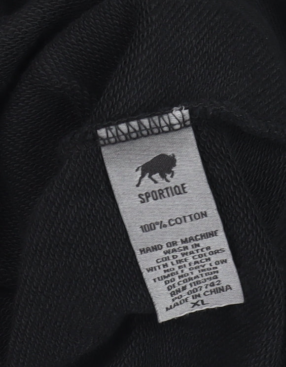 Sportiqe Men’s Black XL Pullover Cotton Sweatshirt with Logo