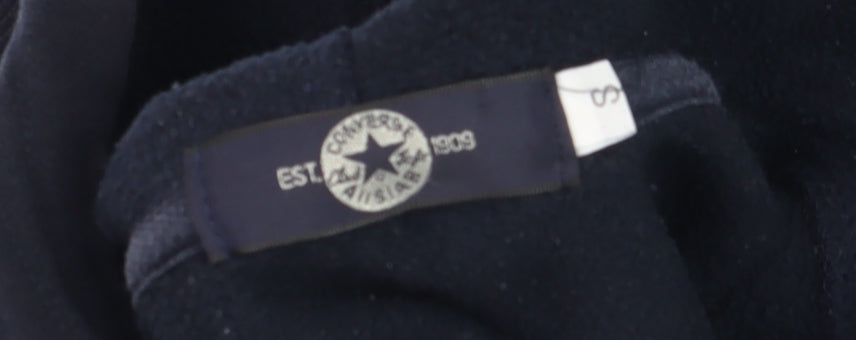 Converse Men Blue Pullover Hoodie S Fleece Logo