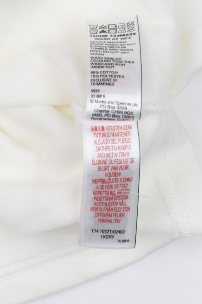 Marks & Spencer Girls Ivory Dog Print Pullover Sweatshirt 10-11 Years