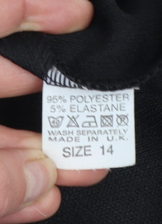 Club L Women's Black Size 14 Basic 3/4 Sleeve Blouse