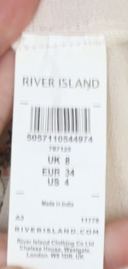River Island Women’s Multicoloured Floral Pleated Shift Dress Size 8