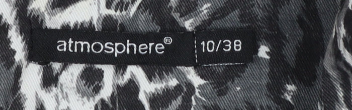 Atmosphere Women's Black Animal Print Cotton Trench Coat Size 10