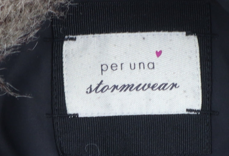 Marks and Spencer Per Una Stormwear Black Hooded Parka Coat Women's Medium