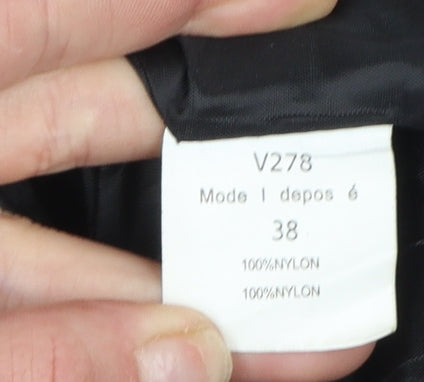 Osley Womens Black Hooded Mid-Length Puffer Jacket Size 10
