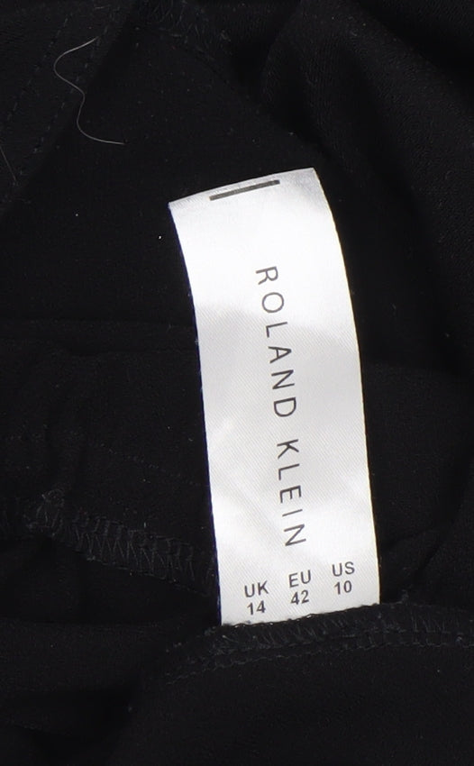 Roland Klein Women’s Black Size 14 Tie Waist Tunic Blouse
