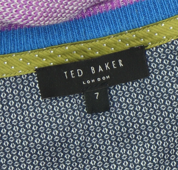 Ted Baker Men's Purple Crew Neck Knit Jumper Size 7XL