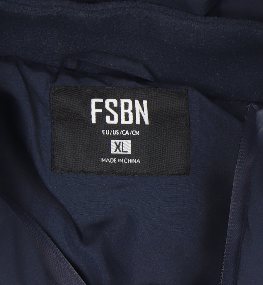FSBN Men's Blue Hooded Puffer Waistcoat XL Regular Fit Winter Gilet