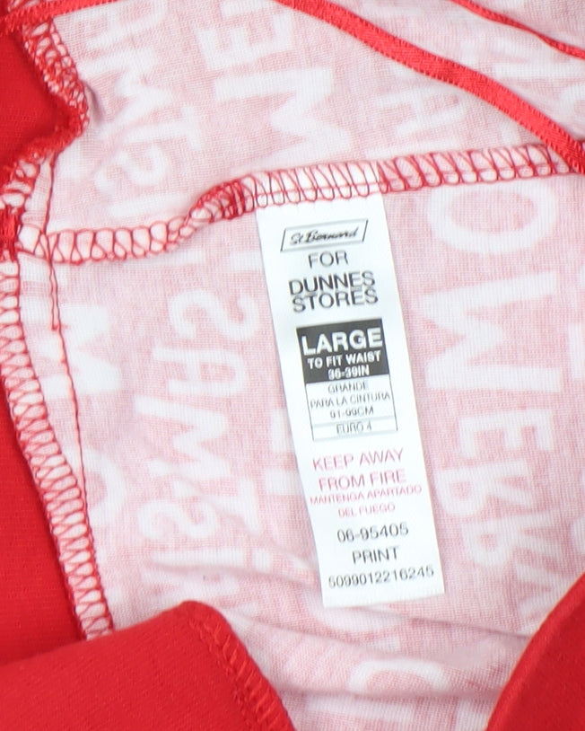 Dunnes Mens Red Christmas Graphic Cotton Pyjama Set L