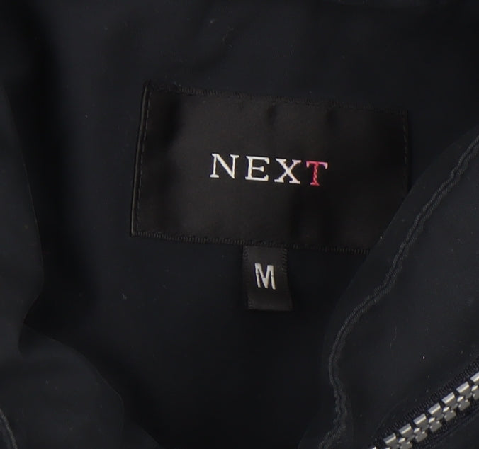 NEXT Men's Black Bomber Jacket Size M Full Zip Cotton Blend