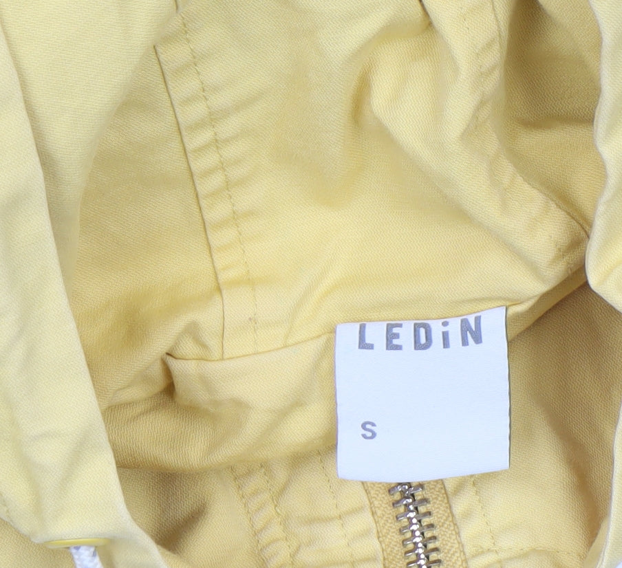 LEDIN Women's Yellow Hooded Anorak Jacket Size S Casual Lightweight