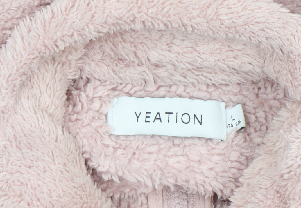 Yeation Womens Pink Fleece Zip Waistcoat Bodywarmer Size 14