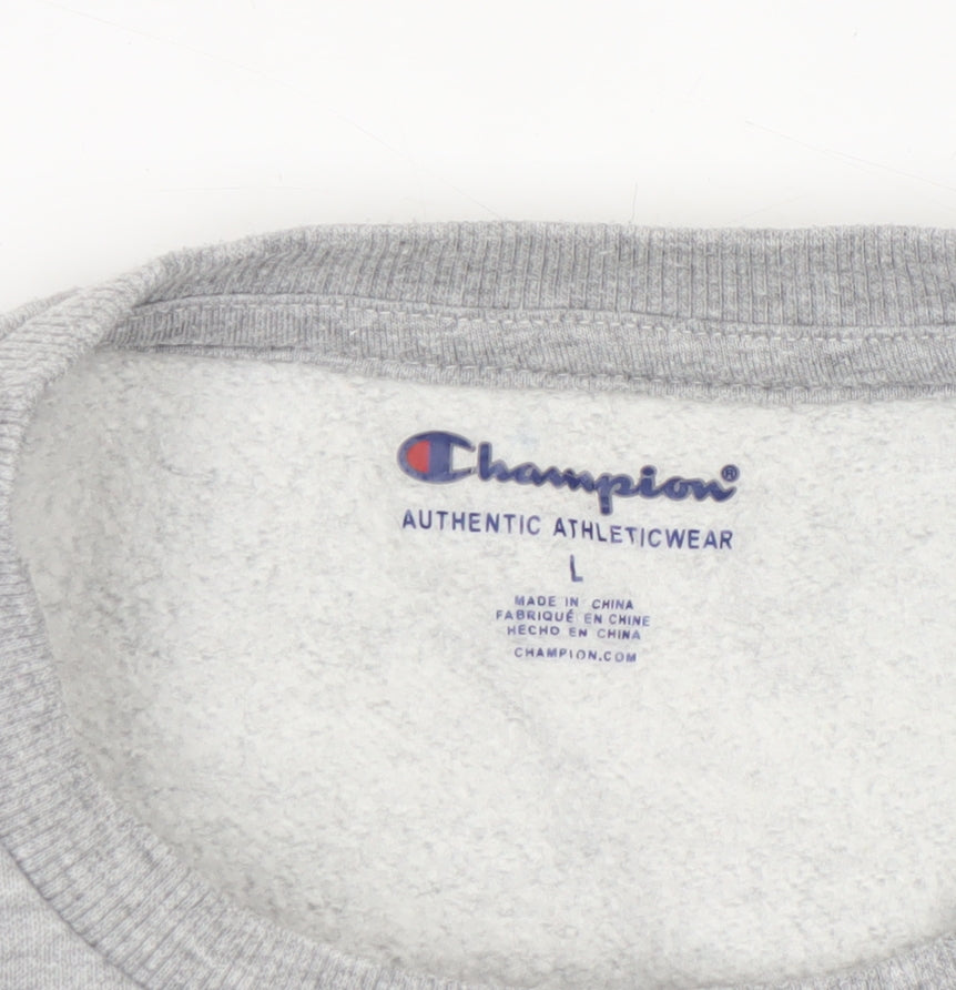 Champion Women’s Grey Crew Neck Pullover Sweatshirt Size L
