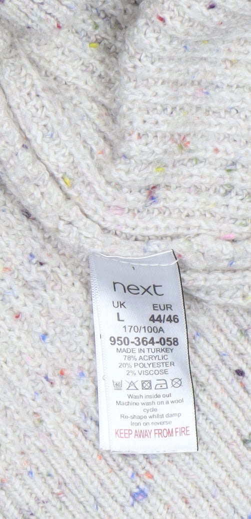 Next Women Beige V-Neck Knit Sleeveless Vest Jumper L