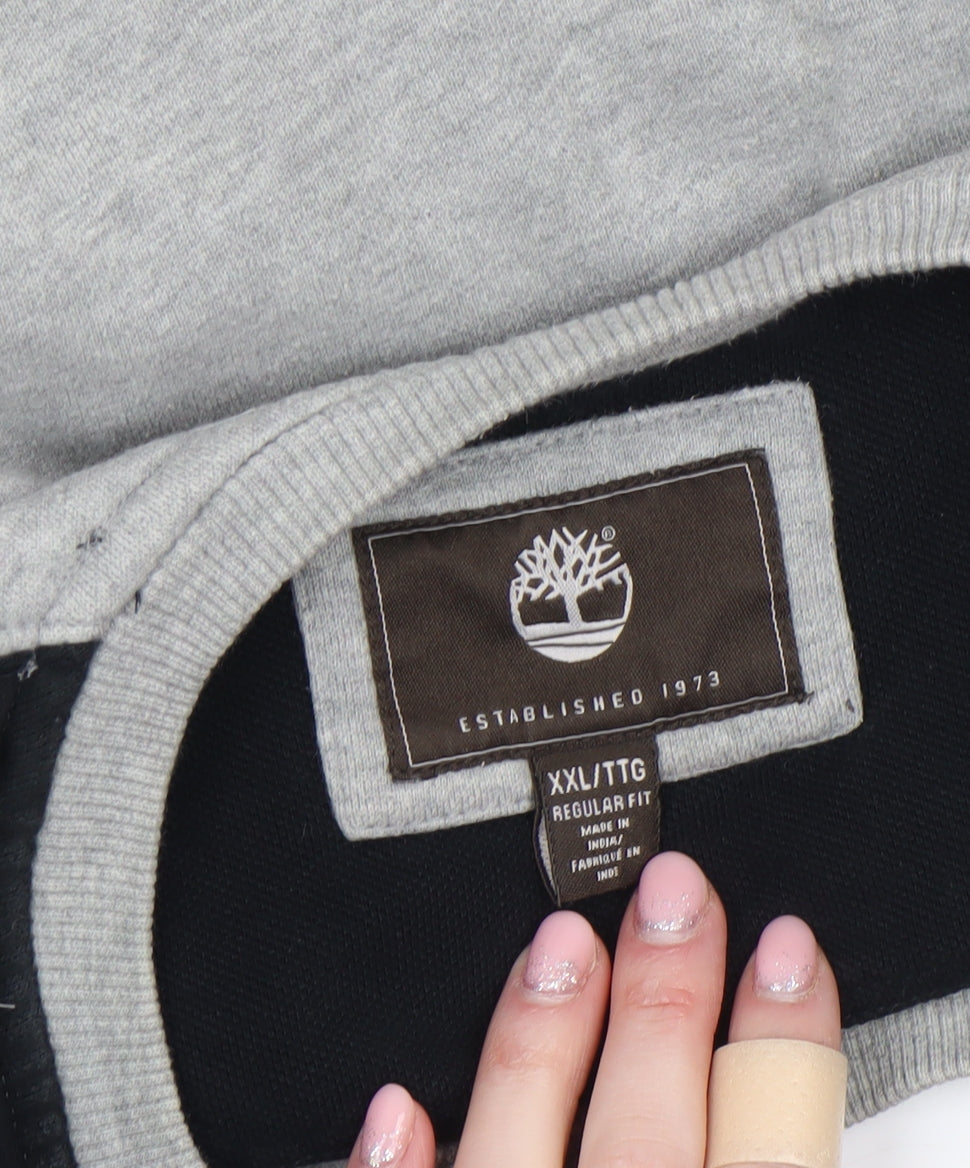 Timberland Men's Grey 2XL Regular Fit Logo Crew Neck Sweatshirt