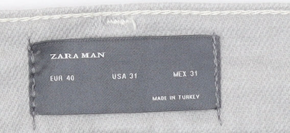 Zara Man Grey Slim Straight Jeans Men's EUR 40 Denim