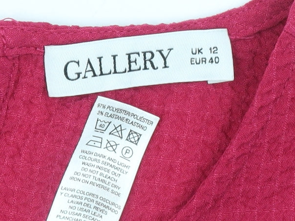 Gallery Women’s Pink Long Sleeve Puff Blouse Size 12 Polyester
