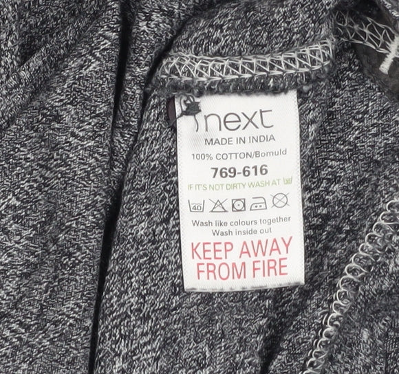 Next Men's Grey Cotton Long Sleeve Casual Button-Up Shirt Size M
