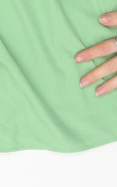 Urban Threads Women’s Green Short A-Line Puff Sleeve Dress Size 10