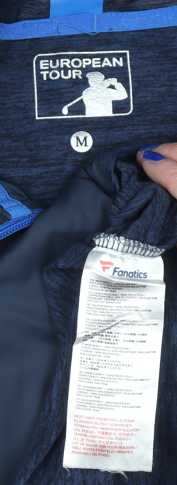 Fanatics European Tour Scottish Open Blue Full Zip Men's Sweatshirt Medium
