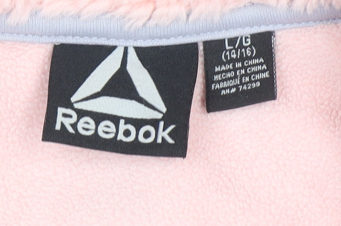Reebok Girls Pink Fleece Full Zip Sweatshirt Size 16 Years