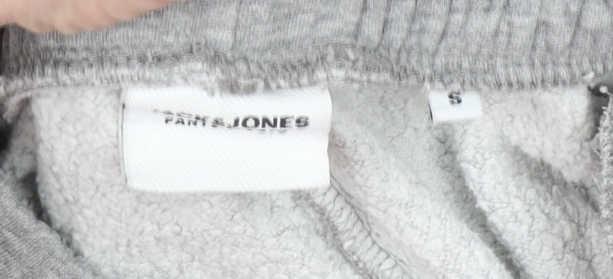Jack & Jones Mens Grey Fleece Sweatpants Small Regular Fit Tracksuit Bottoms