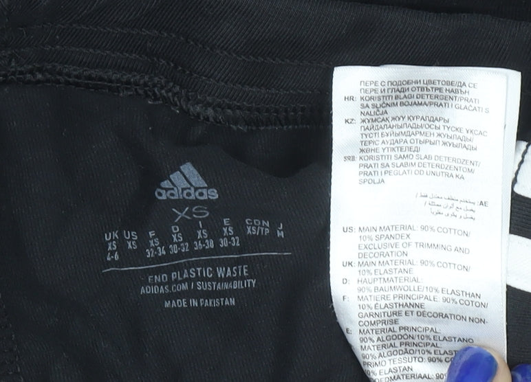 Adidas Womens Black XS Leggings Jogger Style Cotton Blend