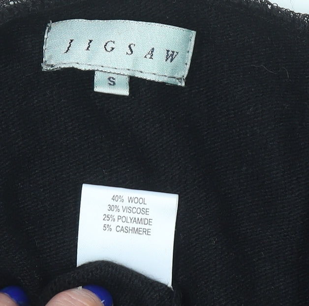 Jigsaw Women's Black Wool Blend V-Neck Cardigan Size S