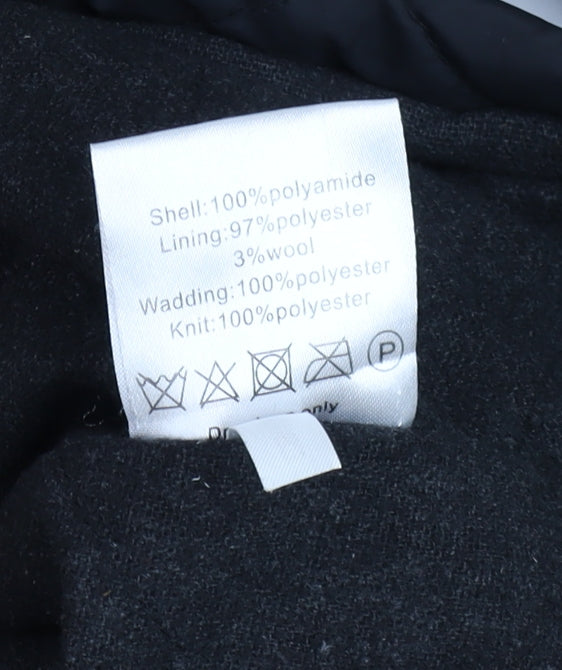 Paul Berman Men's Black Quilted Mid-Length Jacket M Polyester Lined